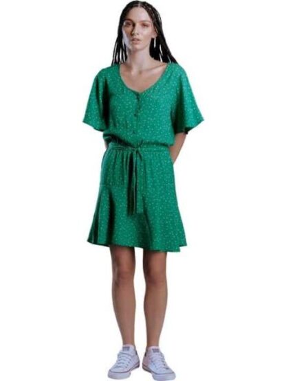 VESTIDO CORTO ESTAMPADO VERDE HOLLY LAND