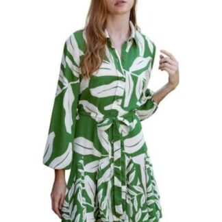 VESTIDO CORTO ESTAMPADO VERDE HOLLY LAND