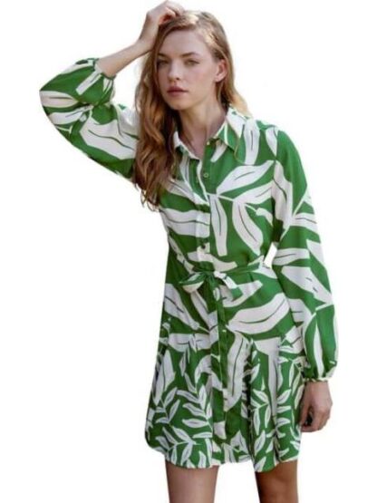 VESTIDO CORTO ESTAMPADO VERDE HOLLY LAND - Image 2