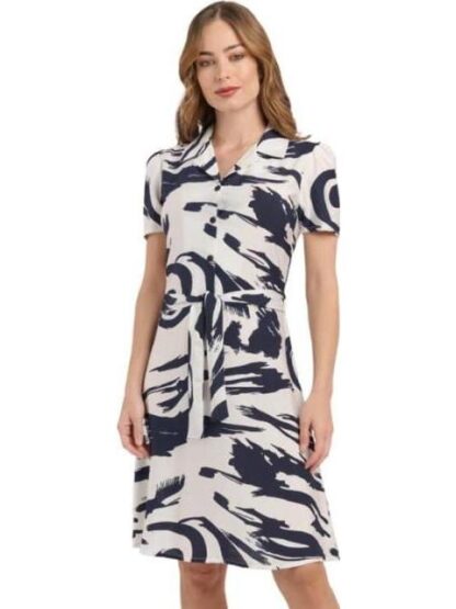 VESTIDO DAMA CONTEMPORANEA AZUL MARINO YAELI FASHION - Image 4