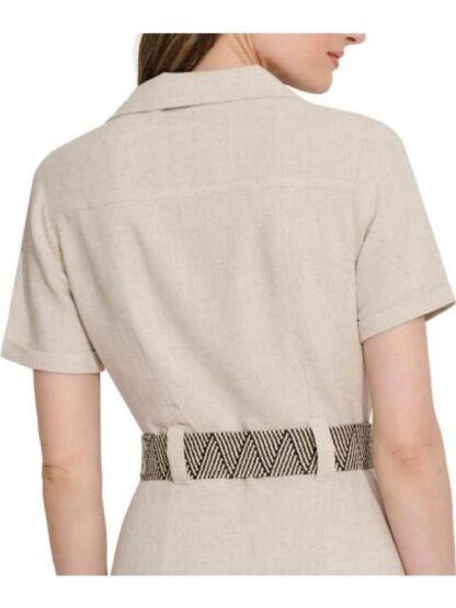 VESTIDO DE LINO CON CINTURON NUDE HOLLY LAND - Image 5
