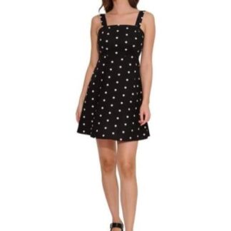 VESTIDO DE LINO PUNTOS NEGRO HOLLY LAND