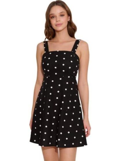VESTIDO DE LINO PUNTOS NEGRO HOLLY LAND - Image 4