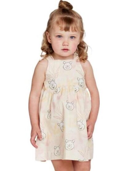 VESTIDO ESTAMPADO APLICACIONES AMARILLO WINNIE THE POOH