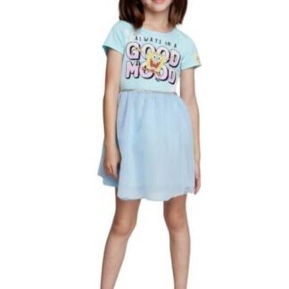 VESTIDO ESTAMPADO APLICACIONES AZUL MENTA BOB ESPONJA