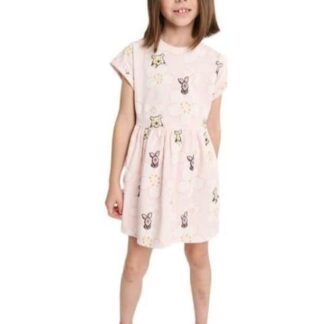 VESTIDO ESTAMPADO APLICACIONES CORAL WINNIE THE POOH