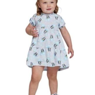 VESTIDO ESTAMPADO APLICACIONES GRIS BLUEY