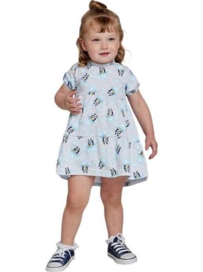 VESTIDO ESTAMPADO APLICACIONES GRIS BLUEY