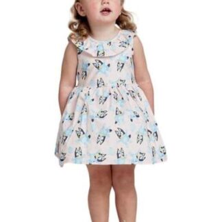 VESTIDO ESTAMPADO APLICACIONES ROSA BLUEY