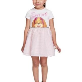 VESTIDO ESTAMPADO APLICACIONES ROSA PAW PATROL