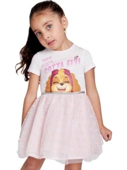 VESTIDO ESTAMPADO APLICACIONES ROSA PAW PATROL - Image 3