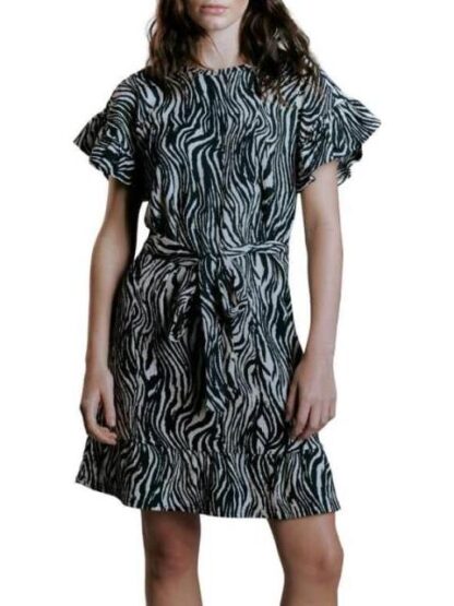VESTIDO ESTAMPADO BLANCO/NEGRO HOLLY LAND