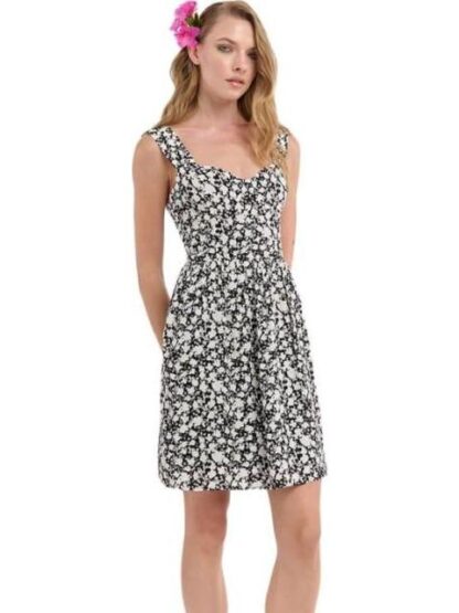 VESTIDO ESTAMPADO BLANCO/NEGRO HOLLY LAND