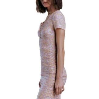 VESTIDO ESTAMPADO FRUNCIDO NARANJA HOLLY LAND