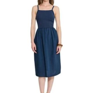 VESTIDO LARGO CON COPAS AZUL MARINO HOLLY LAND