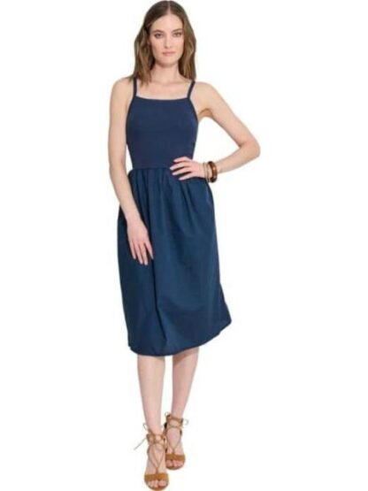 VESTIDO LARGO CON COPAS AZUL MARINO HOLLY LAND - Image 2