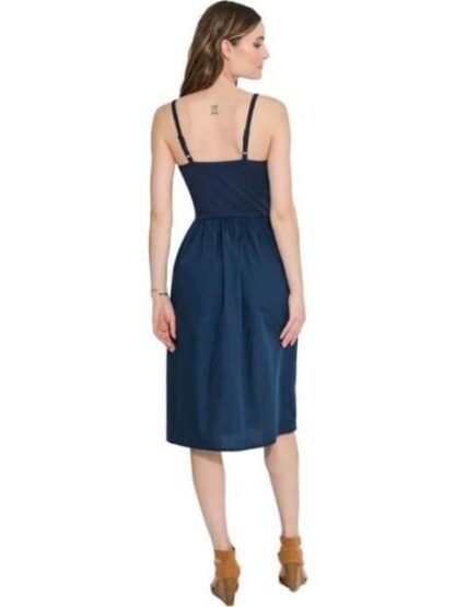 VESTIDO LARGO CON COPAS AZUL MARINO HOLLY LAND - Image 4