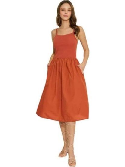 VESTIDO LARGO CON COPAS NARANJA HOLLY LAND - Image 2