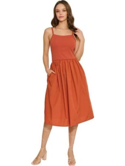 VESTIDO LARGO CON COPAS NARANJA HOLLY LAND - Image 3