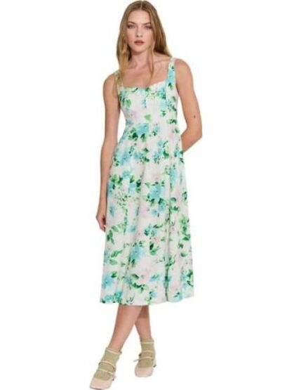 VESTIDO LARGO DE LINO FLOREADO HOLLY LAND