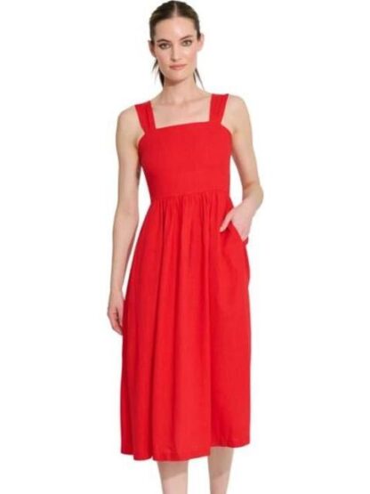 VESTIDO LARGO DE LINO ROJO HOLLY LAND - Image 2