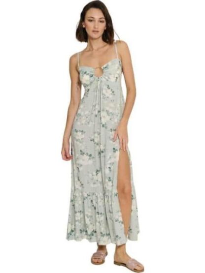 VESTIDO LARGO ESTAMPADO AZUL TURQUESA HOLLY LAND