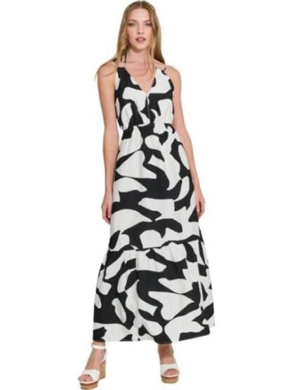 VESTIDO LARGO ESTAMPADO BLANCO/NEGRO HOLLY LAND - Image 2