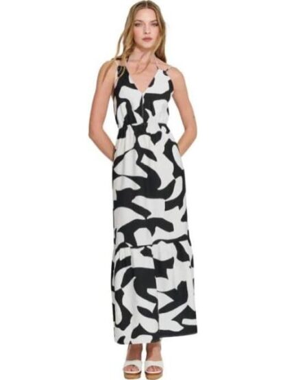 VESTIDO LARGO ESTAMPADO BLANCO/NEGRO HOLLY LAND - Image 3