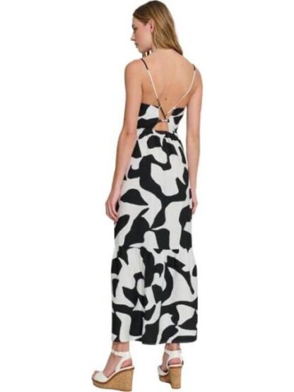 VESTIDO LARGO ESTAMPADO BLANCO/NEGRO HOLLY LAND - Image 4
