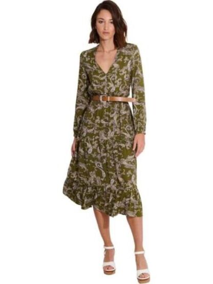 VESTIDO LARGO ESTAMPADO VERDE HOLLY LAND