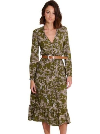 VESTIDO LARGO ESTAMPADO VERDE HOLLY LAND - Image 3