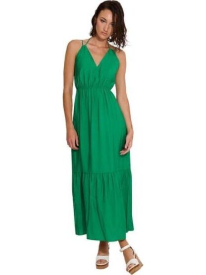 VESTIDO LARGO LISO VERDE HOLLY LAND - Image 3