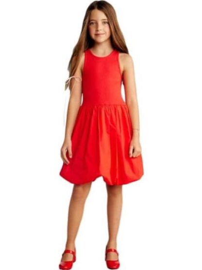 VESTIDO MANGAS GLOBO ROJO HOLLY LAND KIDS