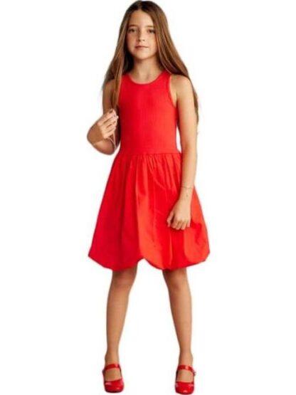 VESTIDO MANGAS GLOBO ROJO HOLLY LAND KIDS - Image 3