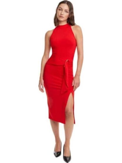 VESTIDO MIDI ACANALADO ROJO HOLLY LAND - Image 3