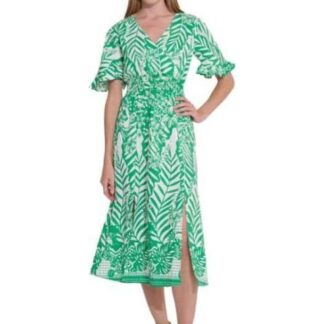 VESTIDO MIDI ESTAMPADO VERDE HOLLY LAND