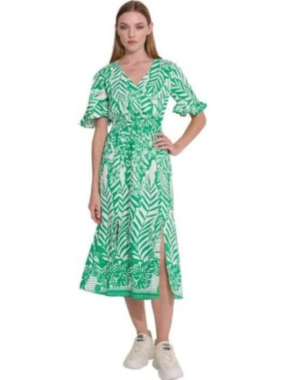 VESTIDO MIDI ESTAMPADO VERDE HOLLY LAND