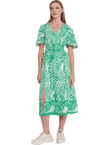 VESTIDO MIDI ESTAMPADO VERDE HOLLY LAND - Image 2