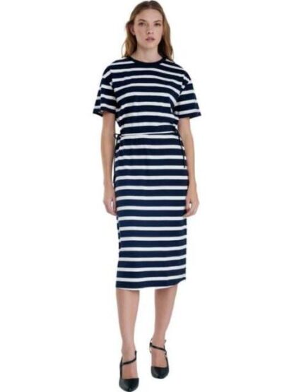 VESTIDO MIDI RAYAS BLANCO HOLLY LAND