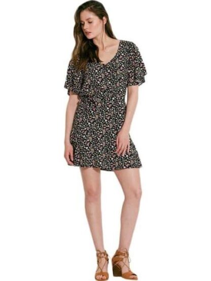 VESTIDO MINI ESTAMPADO NEGRO HOLLY LAND