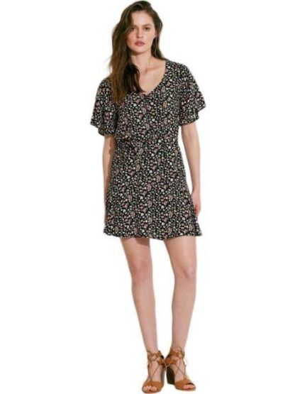 VESTIDO MINI ESTAMPADO NEGRO HOLLY LAND - Image 4