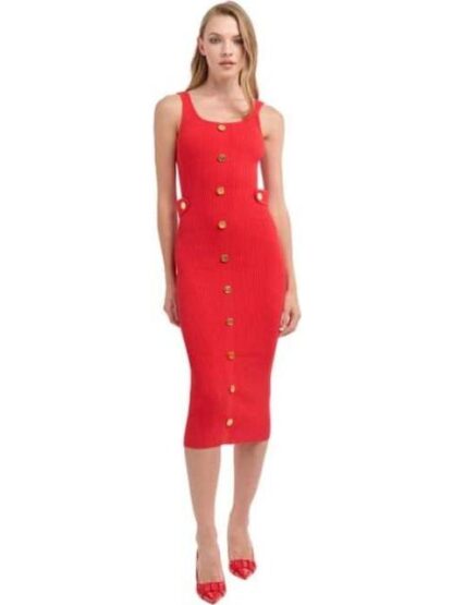 VESTIDO TEJIDO LARGO ROJO HOLLY LAND - Image 3