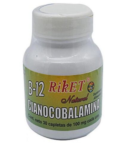 VITAMINA B12 CIANOCOBALAMINA 100 MG 30 CAP RIKET NATURAL