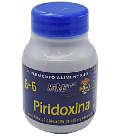 VITAMINA B6 PIRIDOXINA 400 MG 30 CAP RIKET NATURAL
