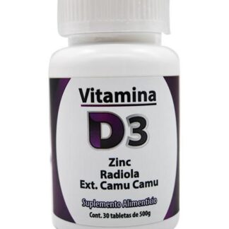 VITAMINA D3 Y ZINC 500 MG 30 TAB DOS MUNDOS
