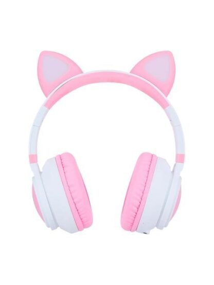 VORAGO AUDIFONOS CON MICROFONO RGB HPB-300-K BLUETOOTH-3.5M INALAMBRICO ROSA-BLANCO - Image 2