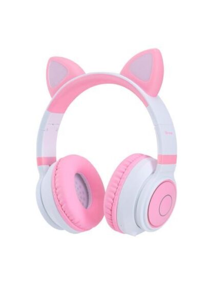 VORAGO AUDIFONOS CON MICROFONO RGB HPB-300-K BLUETOOTH-3.5M INALAMBRICO ROSA-BLANCO - Image 3