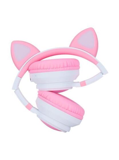 VORAGO AUDIFONOS CON MICROFONO RGB HPB-300-K BLUETOOTH-3.5M INALAMBRICO ROSA-BLANCO - Image 5