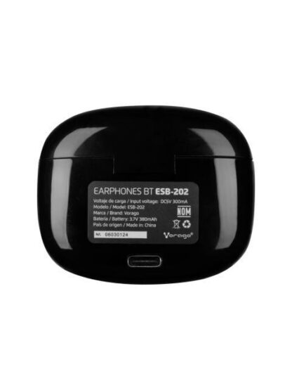 VORAGO AUDIFONOS INTRAURICULARES CON MICROFONO ESB-202 INALAMBRICO BLUETOOTH NEGRO - Image 6