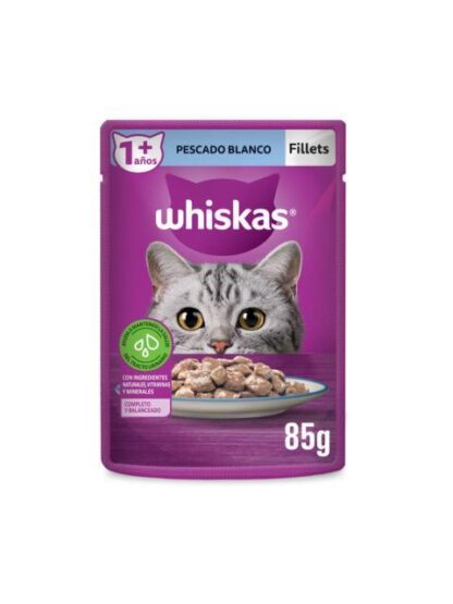 WHISKAS FILLETS PESCADO BLANCO SOBRE DE 85 GR